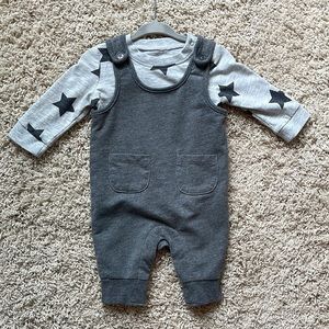 NWOT 2 piece shirt and overall set